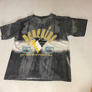 Pittsburgh Penguins NHL T-Shirt Eastern Conference Black Tie Dye Youth Sz XL